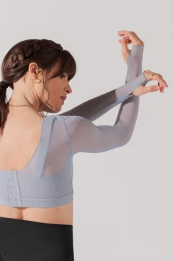 Coquette Long Sleeve Mesh Bra - Blue Stone -Popflex Store CoquetteLongSleeveMeshBra BlueStone 1032 0039 Edit