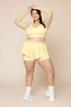 Coquette Long Sleeve Mesh Bra - Buttercream -Popflex Store CoquetteLongSleeveMeshBra FrenchButtercream 1032 01089 Edit