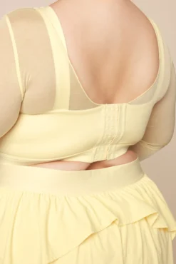 Coquette Long Sleeve Mesh Bra - Buttercream -Popflex Store CoquetteLongSleeveMeshBra FrenchButtercream 1032 01132 Edit