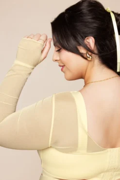 Coquette Long Sleeve Mesh Bra - Buttercream -Popflex Store CoquetteLongSleeveMeshBra FrenchButtercream 1032 01135 Edit