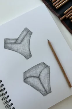 Crisscross Hourglass® Cheeky Bikini Bottoms - Blue Palm -Popflex Store Crisscrosshourglassbikinibottomsketchpopflex 1