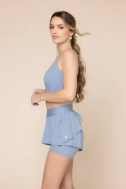 On The Run Ruffle Short - Blue Storm -Popflex Store DaphneCorsetCropTop 1047 RuffleShort BlueStorm 4017 02859