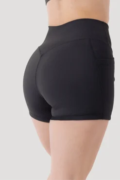 Crisscross Hourglass® Midi Shorts With Pockets (Ribbed) - Dark Charcoal -Popflex Store Deep Darling Bra 1028 CCHG Midi Shorts Dark Charcoal Ribbed 4015 0587