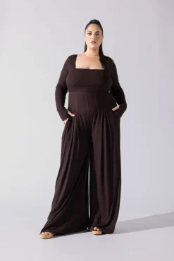 Go With The Flow Long Sleeve Jumpsuit - Cocoa 10 Go With The Flow Long Sleeve Jumpsuit - Cocoa -Popflex Store Go With The Flow Long Sleeve Jumpsuit Cocoa G1017 0001 1copy
