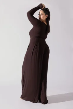 Go With The Flow Long Sleeve Jumpsuit - Cocoa 12 Go With The Flow Long Sleeve Jumpsuit - Cocoa -Popflex Store Go With The Flow Long Sleeve Jumpsuit Cocoa G1017 0023copy