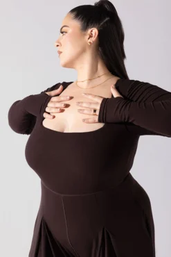 Go With The Flow Long Sleeve Jumpsuit - Cocoa 11 Go With The Flow Long Sleeve Jumpsuit - Cocoa -Popflex Store Go With The Flow Long Sleeve Jumpsuit Cocoa G1017 0045copy