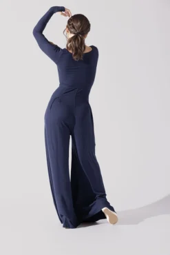 Go With The Flow Long Sleeve Jumpsuit - Cosmic Navy 9 Go With The Flow Long Sleeve Jumpsuit - Cosmic Navy -Popflex Store Go With The Flow Long Sleeve Jumpsuit Cosmic Navy G1017 0035copy