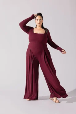 Go With The Flow Long Sleeve Jumpsuit - Garnet 8 Go With The Flow Long Sleeve Jumpsuit - Garnet -Popflex Store Go With The Flow Long Sleeve Jumpsuit Garnet G1017 0005 1copy