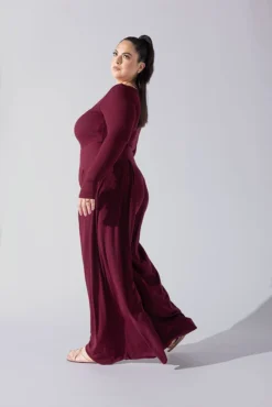 Go With The Flow Long Sleeve Jumpsuit - Garnet 11 Go With The Flow Long Sleeve Jumpsuit - Garnet -Popflex Store Go With The Flow Long Sleeve Jumpsuit Garnet G1017 0054copy