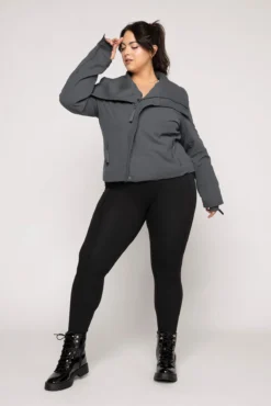 Heart Racer Moto Jacket - Raincloud