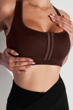 Hook It Up Seamless Bra - French Roast -Popflex Store HookItUpCropTop FrenchRoast CCHGLeggings Black 0766 Edit