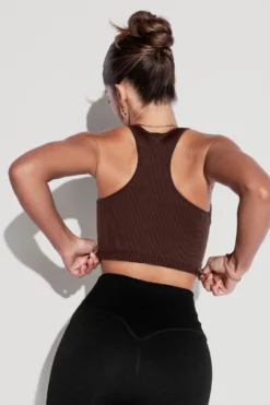 Hook It Up Seamless Bra - French Roast -Popflex Store HookItUpCropTop FrenchRoast CCHGLeggings Black 0778 Edit