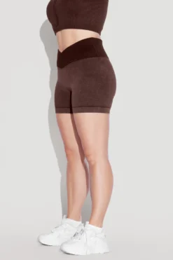 Crisscross Hourglass® Seamless Midi Shorts - French Roast -Popflex Store HookItUpCropTop CCHGShorts FrenchRoast 1582 Edit