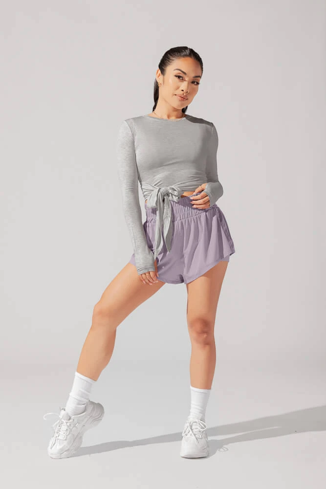 Bow Back Long Sleeve - Heather Grey 6 Bow Back Long Sleeve - Heather Grey - Image 6