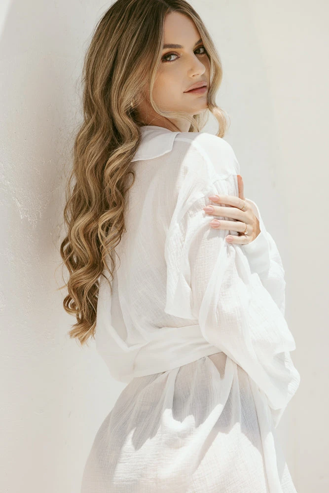 I Need A Vacation Shirt Dress With Pockets - White 7 I Need A Vacation Shirt Dress With Pockets - White - Image 7