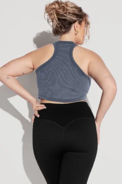 Let's Go Seamless Crop Top - Vintage Indigo -Popflex Store Let sGoCropTop vintageindigo SSLeggings Black 1215 Edit