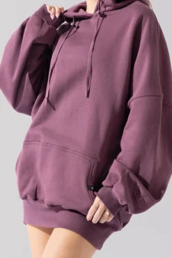 Long Cloud Hoodie - Deep Plum -Popflex Store Long Cloud Hoodie Plum B1002 0032copy