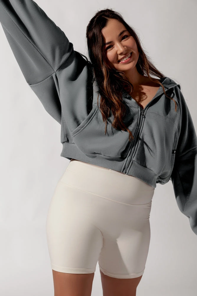 Zip Cloud Hoodie - Smoke 4 Zip Cloud Hoodie - Smoke - Image 4