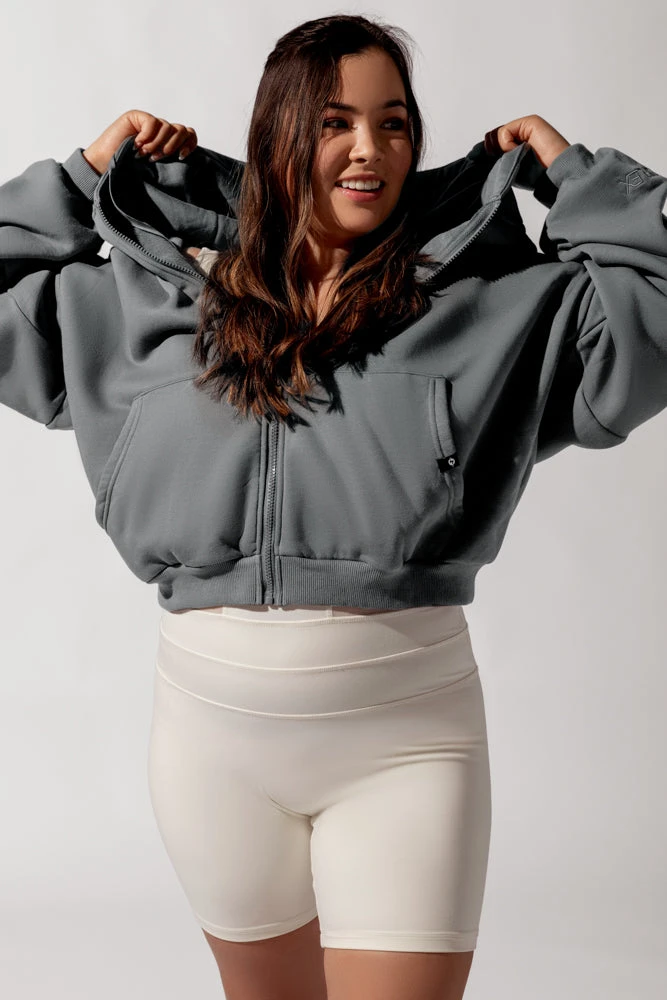 Zip Cloud Hoodie - Smoke 6 Zip Cloud Hoodie - Smoke - Image 6