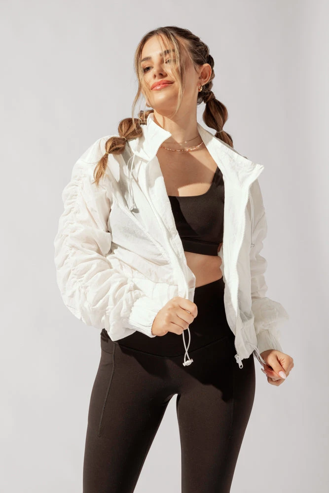 Whimsical Breeze Windbreaker - White 1 Whimsical Breeze Windbreaker - White