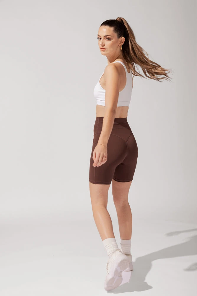 Cargo Biker Short With Pockets (Pet Hair Resistant) - Carob 8 Cargo Biker Short With Pockets (Pet Hair Resistant) - Carob - Image 8