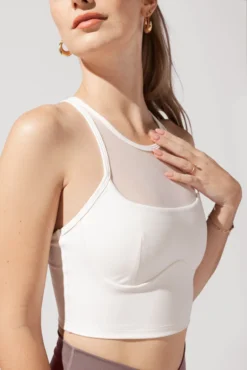 Celeste Mesh Crop Bralette - Coconut Cream -Popflex Store OPF1682 Edit 01843ee2 ab90 4a86 a4ee 1420d04faee9
