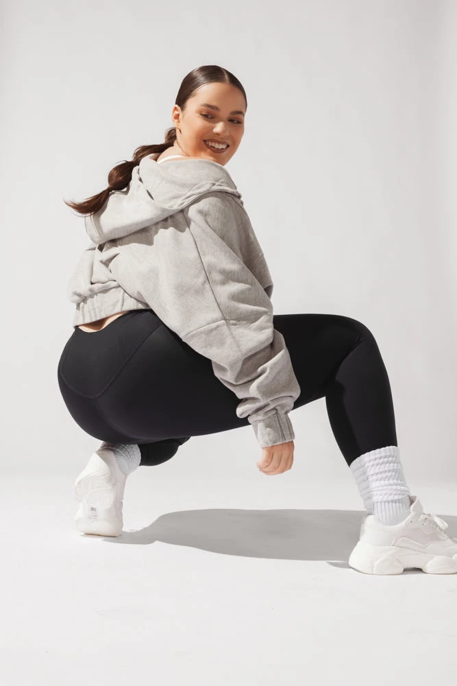 Half Zip Warm Up Hoodie - Heather Grey 8 Half Zip Warm Up Hoodie - Heather Grey - Image 8