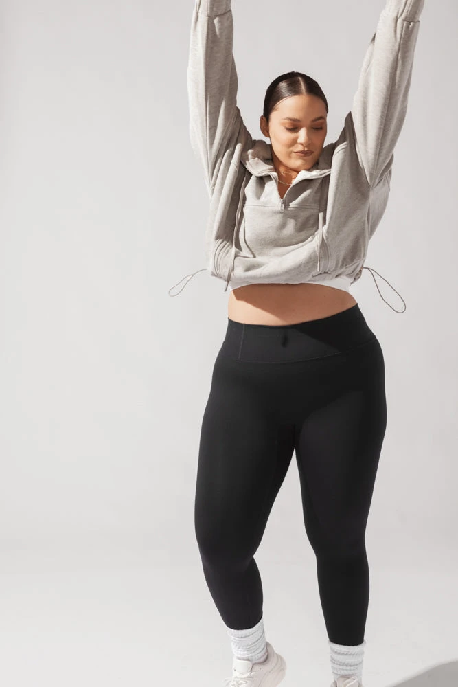 Half Zip Warm Up Hoodie - Heather Grey 6 Half Zip Warm Up Hoodie - Heather Grey - Image 6