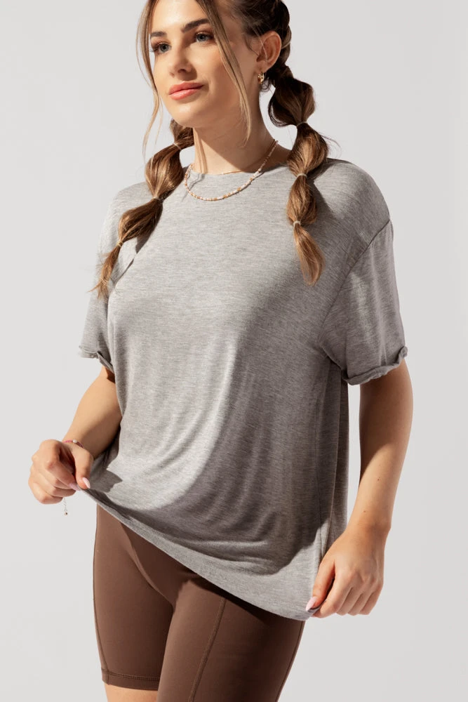 Perfect Boyfriend Tee - Heather Grey 8 Perfect Boyfriend Tee - Heather Grey - Image 8