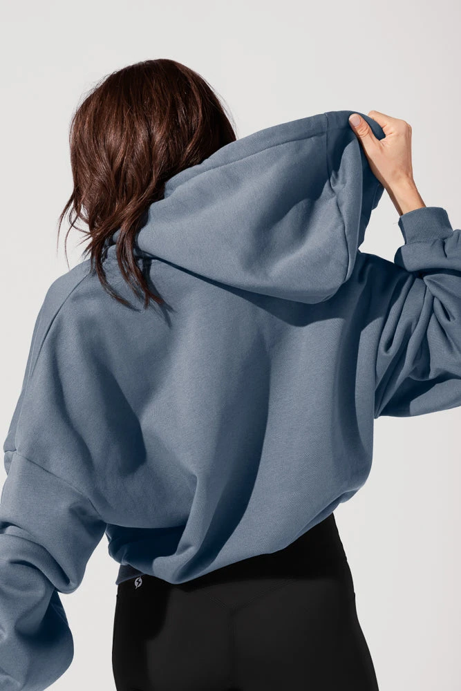 Zip Cloud Hoodie - Denim Blue 6 Zip Cloud Hoodie - Denim Blue - Image 6