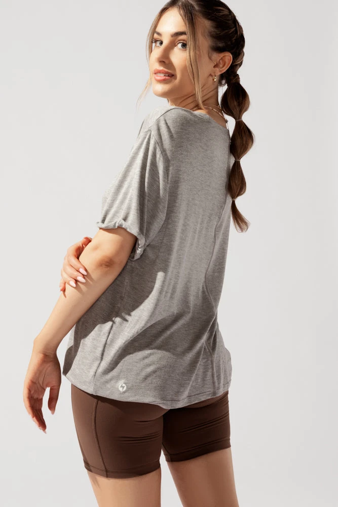 Perfect Boyfriend Tee - Heather Grey 7 Perfect Boyfriend Tee - Heather Grey - Image 7