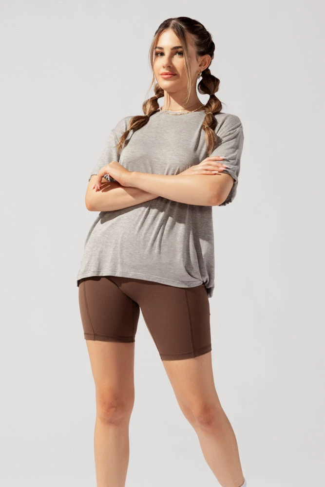 Perfect Boyfriend Tee - Heather Grey 5 Perfect Boyfriend Tee - Heather Grey - Image 5