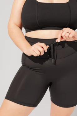 Cargo Biker Short With Pockets (Pet Hair Resistant) - Black -Popflex Store OPF2007