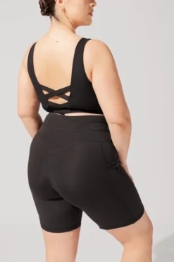 Cargo Biker Short With Pockets (Pet Hair Resistant) - Black -Popflex Store OPF2023