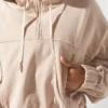 Half Zip Warm Up Hoodie - Latte