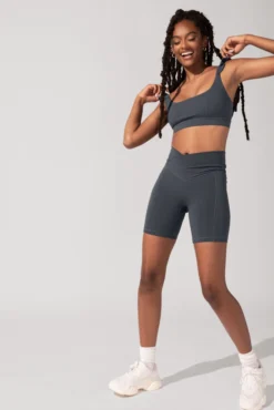 Crisscross Hourglass® Biker Short With Pockets (Pet Hair Resistant) - Smoky Grey 13 Crisscross Hourglass® Biker Short With Pockets (Pet Hair Resistant) - Smoky Grey -Popflex Store OPF3025 Edit