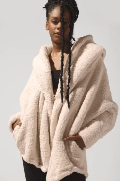 Faux Sherpa Cocoon Coat - Taupe 19 Faux Sherpa Cocoon Coat - Taupe -Popflex Store OPF4790 Edit Taupe 4