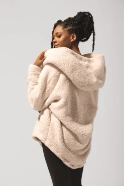Faux Sherpa Cocoon Coat - Taupe 21 Faux Sherpa Cocoon Coat - Taupe -Popflex Store OPF4790 Edit Taupe 7