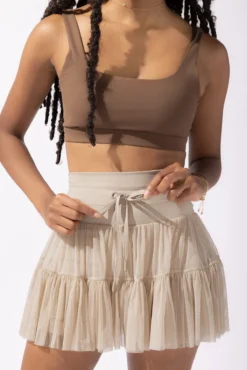 Pirouette Tiered Skort - Café Au Lait 13 Pirouette Tiered Skort - Café Au Lait -Popflex Store OPF4985