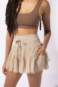 Pirouette Tiered Skort - Café Au Lait 12 Pirouette Tiered Skort - Café Au Lait -Popflex Store OPF4995 1