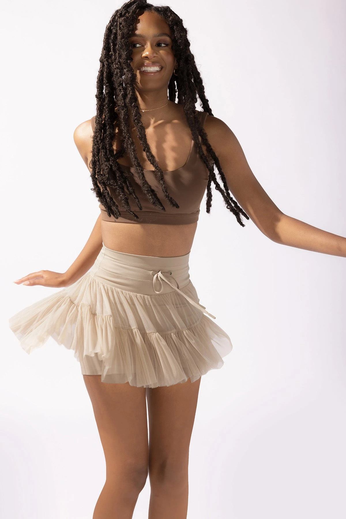 Pirouette Tiered Skort - Café Au Lait 8 Pirouette Tiered Skort - Café Au Lait - Image 8