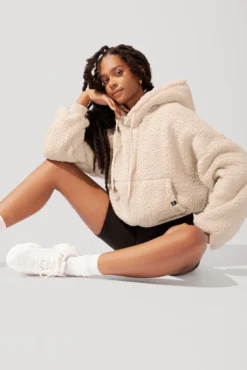Faux Sherpa Pullover Cloud Hoodie - Taupe 13 Faux Sherpa Pullover Cloud Hoodie - Taupe -Popflex Store OPF5269 Edit
