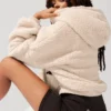 Faux Sherpa Pullover Cloud Hoodie - Taupe