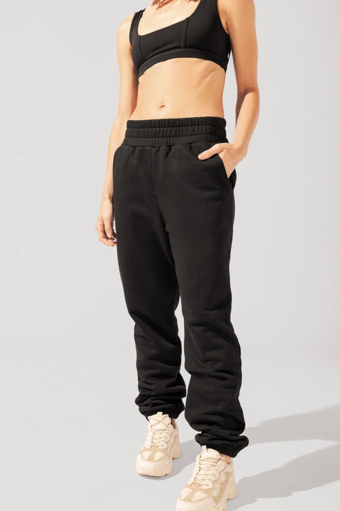 Cloud Rollover Sweatpant - Black 4 Cloud Rollover Sweatpant - Black - Image 4
