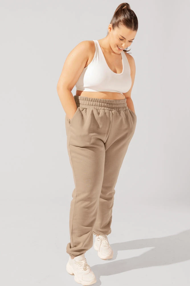 Cloud Rollover Sweatpant - Milk Tea 1 Cloud Rollover Sweatpant - Milk Tea
