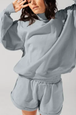 Ooey Gooey Mockneck Sweatshirt With Pockets - Bookworm Blue -Popflex Store OPF6784 Edit