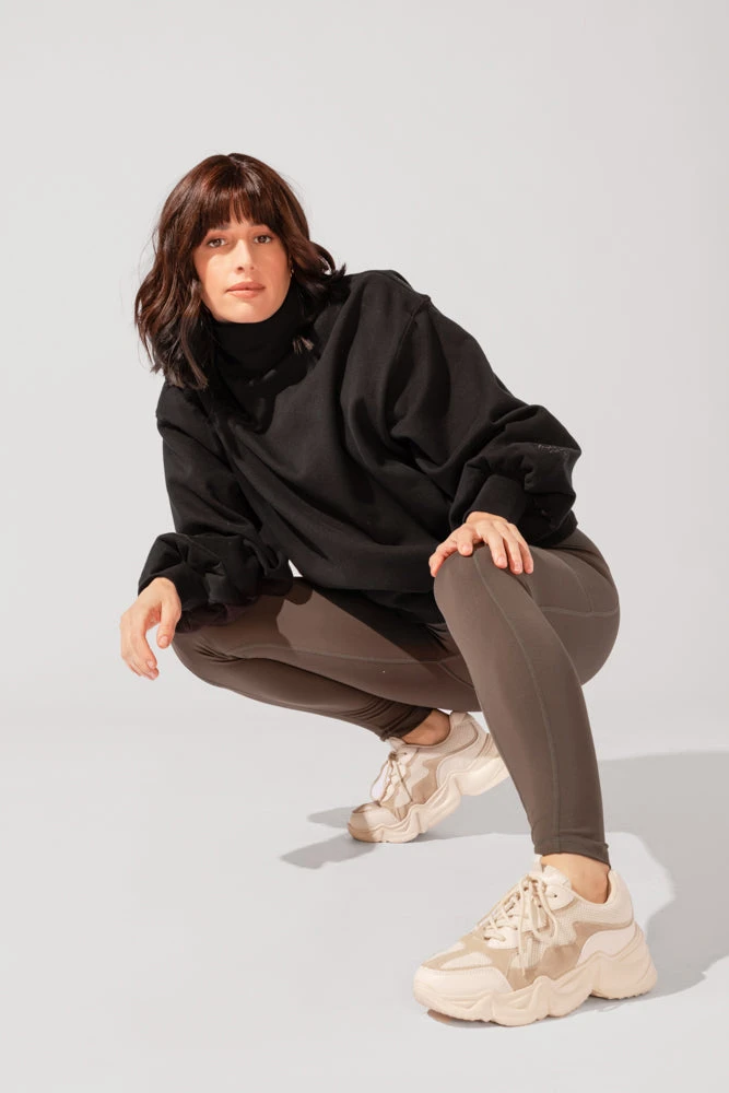 Ooey Gooey Mockneck Sweatshirt With Pockets - Black 5 Ooey Gooey Mockneck Sweatshirt With Pockets - Black - Image 5