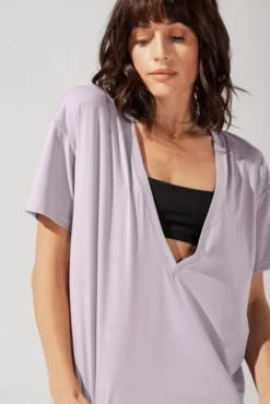 Daring Deep V Tee - Lilac Haze -Popflex Store OPF7554 Edit