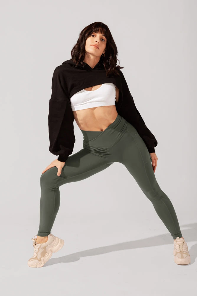 Crisscross Hourglass® Leggings With Pockets - Dark Sage 1 Crisscross Hourglass® Leggings With Pockets - Dark Sage