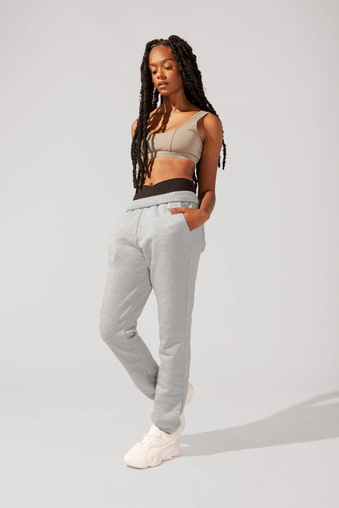 Cloud Rollover Sweatpant - Heather Grey 4 Cloud Rollover Sweatpant - Heather Grey - Image 4
